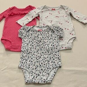 Carter's Pink, Gray, and Floral Bodysuit Set